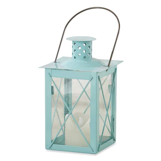 Kate Aspen® Medium Luminous Blue Lantern Tea Light Holder